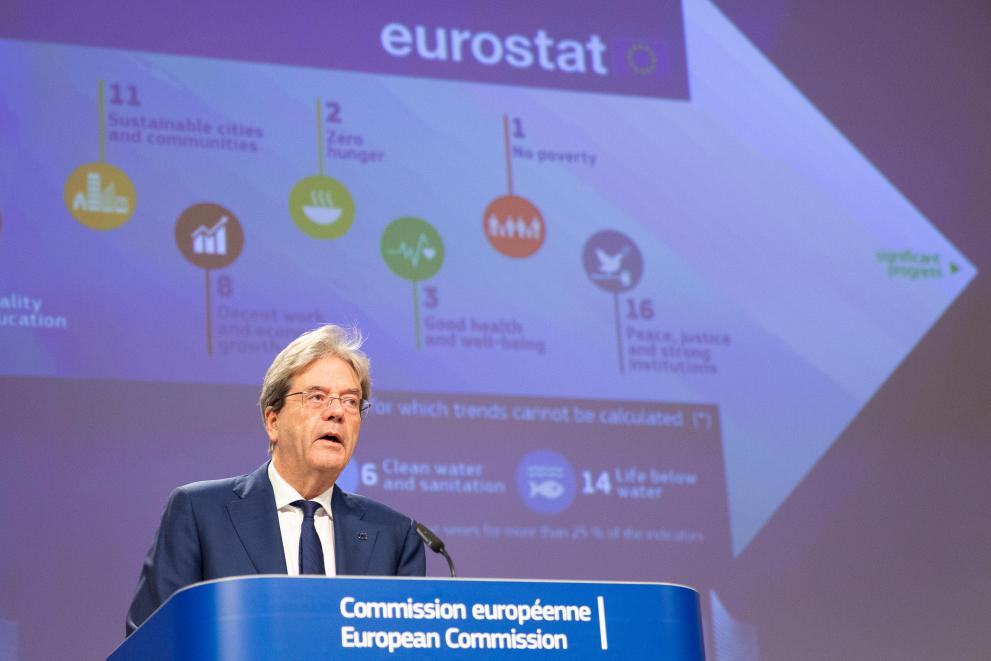 Press conference by Paolo Gentiloni, European Commissioner, on EU progress towards the Sustainable Development Goals
