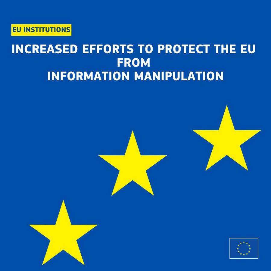 text reads protecting the EU from information manipulation